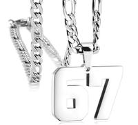 67 Necklace - Stainless Steel 67 Chain Necklaces,Santa Says Six Seven Necklaces,unny Six Seven Meme Pendant Necklace,Funny 6 7 Meme,67Gifts Christmas Stocking Stuffer Teens,67Stuff for Genz