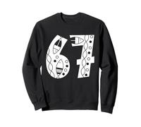 67 Nordic Fish Boat Scandi Folk Art Number Design Sweatshirt
