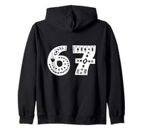 67 Nordic Meme Scandinavian Folk Number Design Zip Hoodie