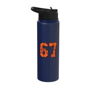 67 Number Six Seven Funny Meme Gen Alpha Slang Basketball Stainless Steel Insulated Water Bottle