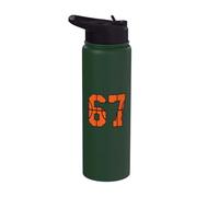 67 Number Six Seven Funny Meme Gen Alpha Slang Basketball Stainless Steel Insulated Water Bottle