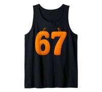 67 Number Sixty-Seven Six Seven Fall Pumpkin 6 7 Halloween Tank Top