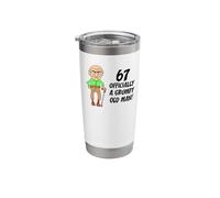 67 Officially Grumpy Old Man Over The Hill Funny Stainless Steel Insulated Tumbler