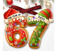 67 Ornament - The Year of 67 Ornament - 67 Christmas Ornaments - Six Seven Ornaments for Christmas Tree - 6 7 meme christmas ornament - Trendy teen stuff for Kids, Girls - Acrylic Xmas Decoration 2025