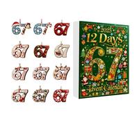 67 Ornaments for the Christmas Tree, 12-Day 2D Acrylic Fun Party Accessories, 67 Christmas Ornaments for Autumn and Winter, Daily Indoor Parties, Holidays, Home, Apartment