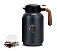 67 Oz Coffee Carafe,304 Stainless Steel Double Wall Insulated Vacuum Flask for keeping hot/ice For 12 Hours,Wooden handle & Antiskid Base