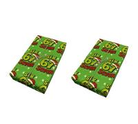 67 Pattern Festive Wrapping Paper, 2pcs 67 Meme Funny Christmas Wrapping Paper, Christmas Papers, For Birthday Festival Celebration Adults Family Coworkers Stocking Stuffers