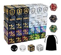 67 PCS MTG Counter Dice Set - Ability Keyword Counters, -1/+1 & Shield Life Counters, Creature Stat Buffs, Colorful D6 Dice, Dragon Design Dice for MTG TCG Card Games, with Black Storage Bag