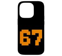 67 Pixel Block Number Graphic Vintage Arcade 8-Bit Style Case for iPhone 14 Pro