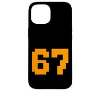 67 Pixel Block Number Graphic Vintage Arcade 8-Bit Style Case for iPhone 15