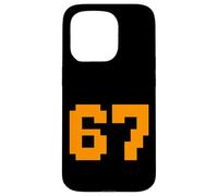 67 Pixel Block Number Graphic Vintage Arcade 8-Bit Style Case for iPhone 15 Pro