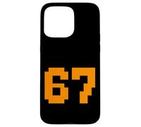 67 Pixel Block Number Graphic Vintage Arcade 8-Bit Style Case for iPhone 15 Pro Max