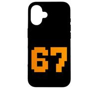 67 Pixel Block Number Graphic Vintage Arcade 8-Bit Style Case for iPhone 16