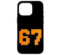 67 Pixel Block Number Graphic Vintage Arcade 8-Bit Style Case for iPhone 16 Pro