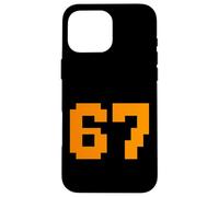 67 Pixel Block Number Graphic Vintage Arcade 8-Bit Style Case for iPhone 16 Pro Max