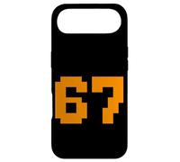 67 Pixel Block Number Graphic Vintage Arcade 8-Bit Style Case for iPhone Air