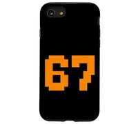 67 Pixel Block Number Graphic Vintage Arcade 8-Bit Style Case for iPhone SE (2020) / 7/8