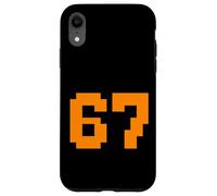 67 Pixel Block Number Graphic Vintage Arcade 8-Bit Style Case for iPhone XR