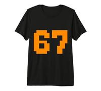 67 Pixel Block Number Graphic Vintage Arcade 8-Bit Style Premium T-Shirt