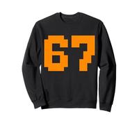 67 Pixel Block Number Graphic Vintage Arcade 8-Bit Style Sweatshirt
