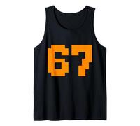 67 Pixel Block Number Graphic Vintage Arcade 8-Bit Style Tank Top