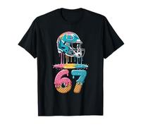 67 Player 67th Birthday Ice Cream American Football Drip 67 T-Shirt