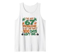 67 Problems But The First 100 Days Ain’t One School Football Tank Top