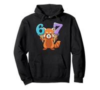 67 Red Panda Six Seven Ice Cream Drip Funny Pullover Hoodie