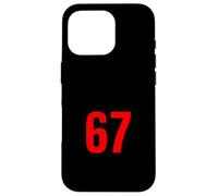 67 Retro 80s Numeric Six Seven Statement Minimal Design Case for iPhone 16 Pro