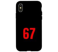 67 Retro 80s Numeric Six Seven Statement Minimal Design Case for iPhone X/XS