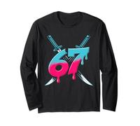 67 Samurai Meme Funny Six Seven Alpha Slang Long Sleeve T-Shirt