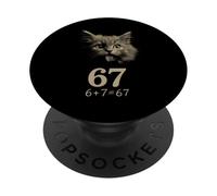 67 Scientist Cat - Funny Italian Brainrot Meme PopSockets Adhesive PopGrip