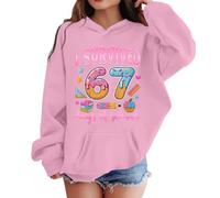 67 Shirt Kids Hoodies 67 Number Six Seven Funny Meme Jumper Boys Girls School Pullover Hoodie Tops