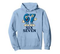 67 Six Seven 6-7 - Gen Alpha Italian Brainrot Gaming Meme Pullover Hoodie, Adult Unisex, Dusty Blue, XX-Large