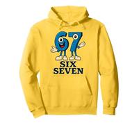 67 Six Seven 6-7 - Gen Alpha Italian Brainrot Gaming Meme Pullover Hoodie, Adult Unisex, Lemon Yellow, XX-Large
