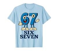 67 Six Seven 6-7 - Gen Alpha Italian Brainrot Gaming Meme T-Shirt, Men, Baby Blue, Small