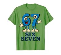 67 Six Seven 6-7 - Gen Alpha Italian Brainrot Gaming Meme T-Shirt, Men, Grass Green, X-Large