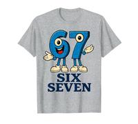 67 Six Seven 6-7 - Gen Alpha Italian Brainrot Gaming Meme T-Shirt, Men, Heather Grey, 5X-Large