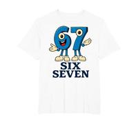 67 Six Seven 6-7 - Gen Alpha Italian Brainrot Gaming Meme T-Shirt, Men's Big and Tall, White, 2X Tall