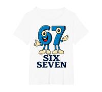 67 Six Seven 6-7 - Gen Alpha Italian Brainrot Gaming Meme T-Shirt, Women's Plus, White, 3X