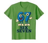 67 Six Seven 6-7 - Gen Alpha Italian Brainrot Gaming Meme T-Shirt, Youth, Grass Green, 2T