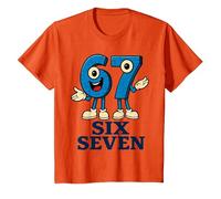 67 Six Seven 6-7 - Gen Alpha Italian Brainrot Gaming Meme T-Shirt, Youth, Orange, 2T