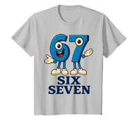 67 Six Seven 6-7 - Gen Alpha Italian Brainrot Gaming Meme T-Shirt, Youth, Silver Grey, 2T