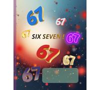 67 Six Seven Aesthetic Composition Notebook: Wide Ruled Lined Journal, 100 Pages, 7.5 x 9.25 in, Trendy Blue and Gold Graphic Design for Students