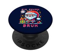 67 Six Seven Bruh Pixel Christmas 6 7 Meme Men Women Kids PopSockets Adhesive PopGrip