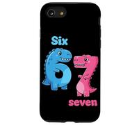 67 Six Seven Dinosaur Cute Dino Animal Lovers Number 6 And 7 Case for iPhone SE (2020) / 7/8