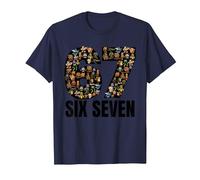 67 Six Seven Italian Brainrot Gen Alpha Slang Meme T-Shirt, Men, Navy Blue, 3X-Large
