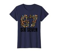 67 Six Seven Italian Brainrot Gen Alpha Slang Meme T-Shirt, Women, Navy Blue, 3X-Large