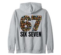 67 Six Seven Italian Brainrot Gen Alpha Slang Meme Zip Hoodie