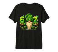 67 Six Seven Meme St Patricks Day Gnome Funny Irish Shamrock Premium T-Shirt